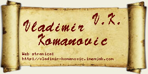 Vladimir Komanović vizit kartica